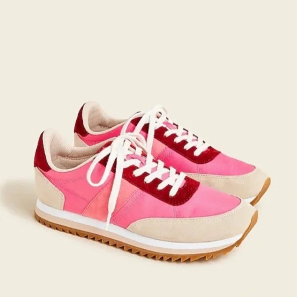 J. Crew Pink and Red Women's Sneakers